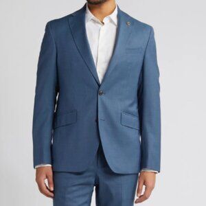 Ted Baker Men's RON CT Slim Fit Textured Wool Suit Blazer Jacket Teal 38R $1098